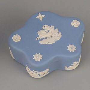 Wedgwood blue jasperware cloud shape trinket box Aurora and Chariot