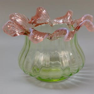 Art Nouveau Kralik Uranium Glass vase