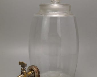 Antique Whisky Barrel Jar dispenser with Brass Tap Loftus London