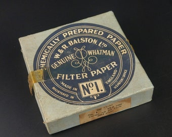 Vintage Whatman Filter Paper Genuine, W and R Balston Ltd Made in England