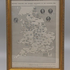 Brouwerijgeschiedenis Dronken Engeland en leidende tegenstanders van de licentiewet door Robinson, W.B. uit Illustrated London News, 7 maart 1908,