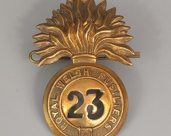 Insignia de Glengarry de los 23.º Fusileros Reales de Gales Insignia de gorra de regimiento