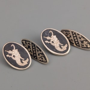 Gemelli in argento sterling Siam Niello