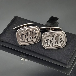 Silver Sterling Scandinavian Cufflinks Monogram A.K.L