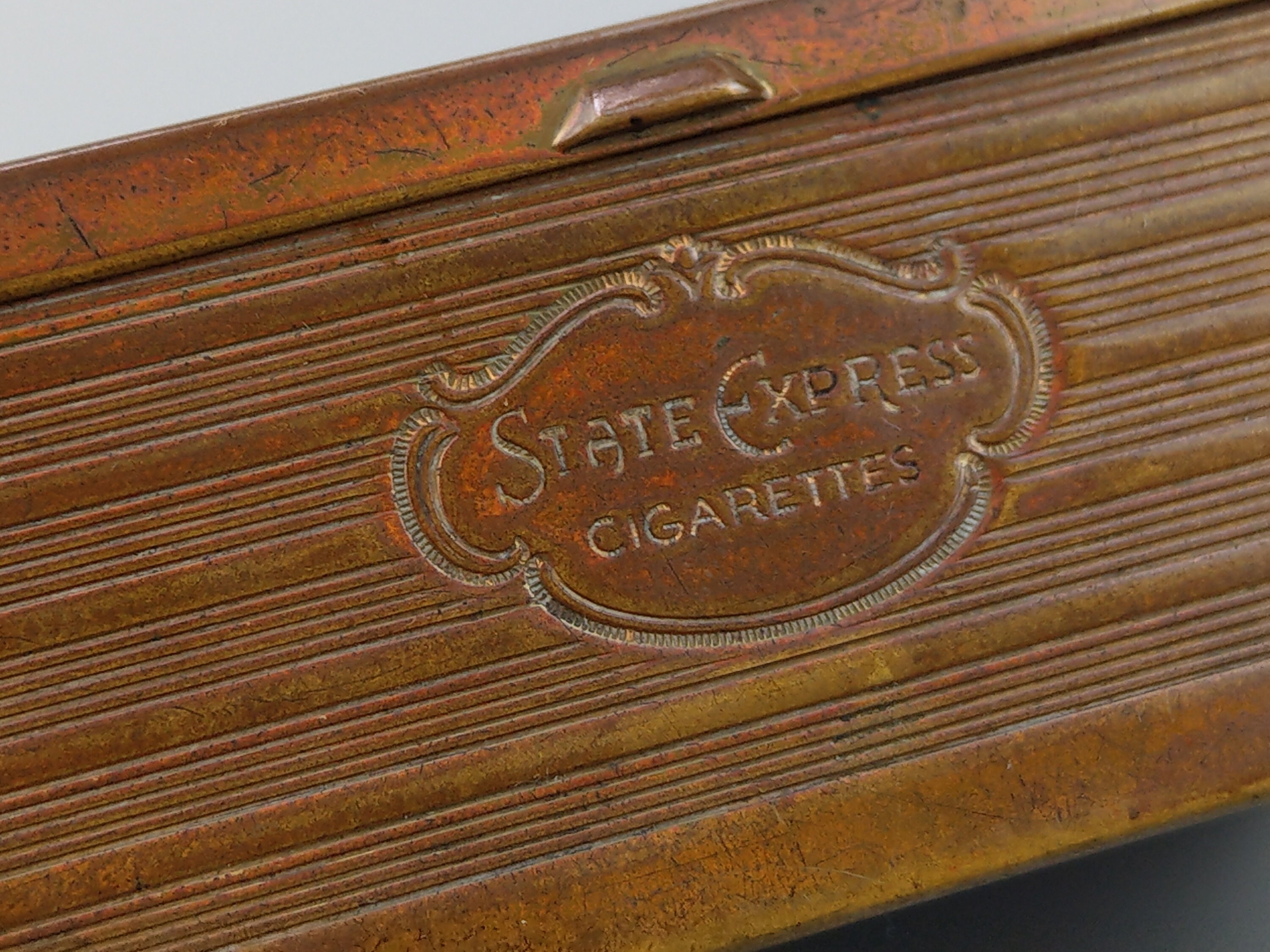 Vintage Brass State Express Cigarette Box