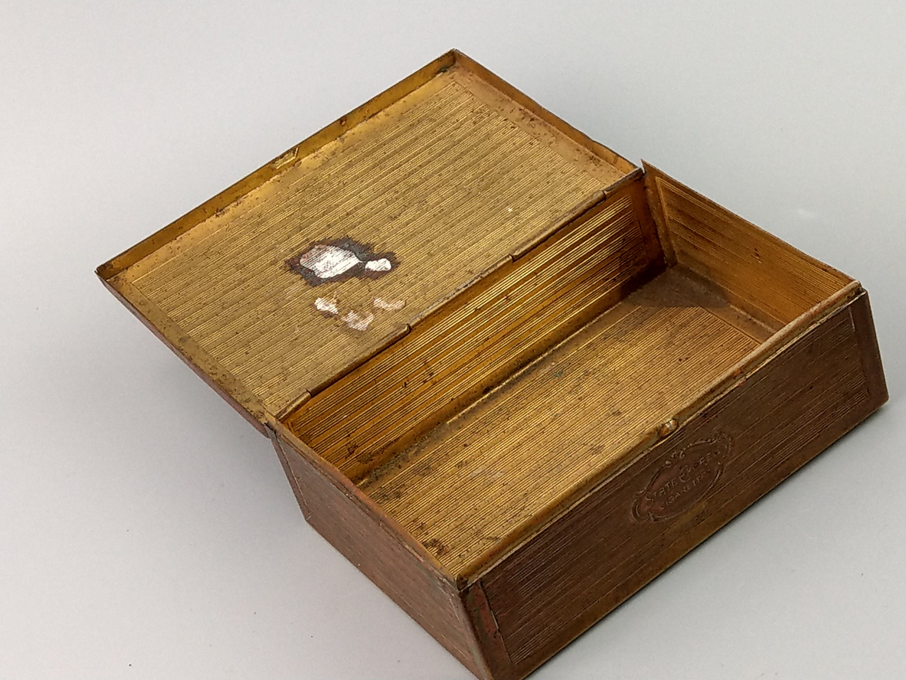 Vintage Brass State Express Cigarette Box