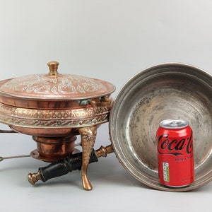 Vntage 1950s Copper ce Bucket Repousse Woman MCM Md Century Modern
