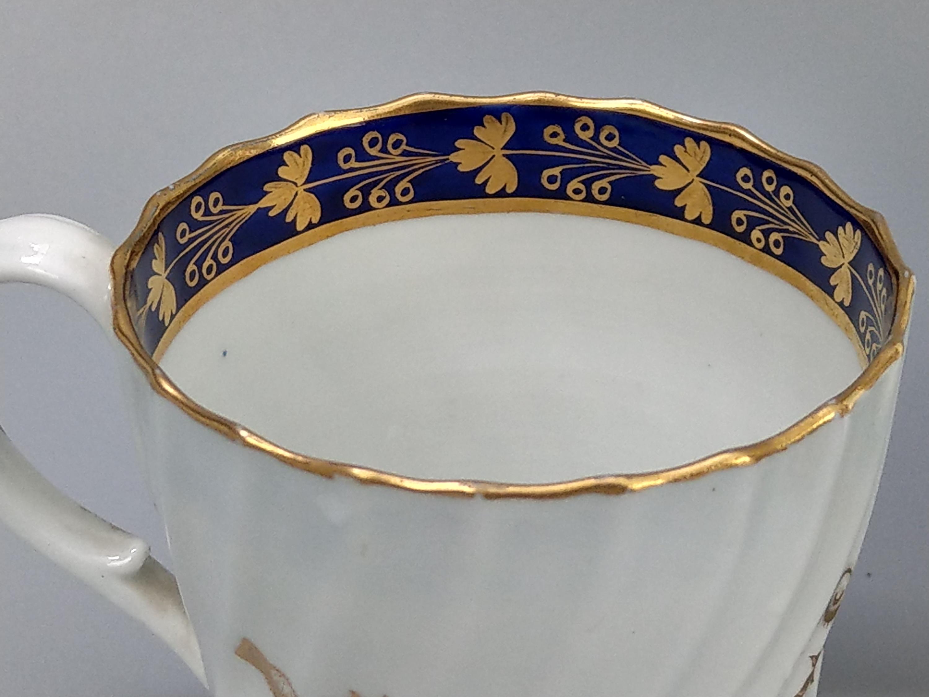 Antique Worcester Porcelain Trio Cobalt Blue & Gold Tea Bowl