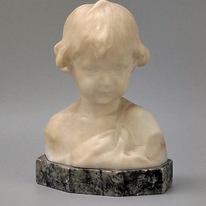 Alabaster young girl bust Hans Dietrich c1920