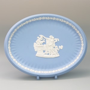 Blue Owal tray Jasperware Wedgwood Sacrifice group motif