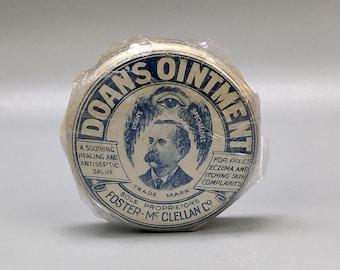 Antique Doan's Ointment Foster Mc Clellan Co London Tin unopened