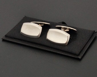 Silver sterling oblong Cufflinks Scandinavian Modernist  Hermann Siersbol