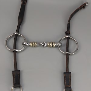 Vintage Chrom on Nickel Mouth Cherry Roller Gag With Leather Cheeks 5.7inch