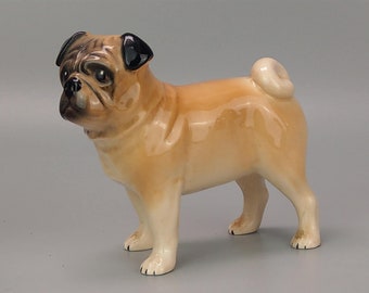 Vintage Mops Rehkitz Figur Made in England