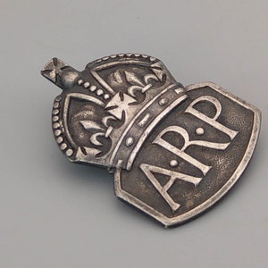 Vintage Military Silver Lapel Badge 1939 Air Raid Precautions ARP by Royal Mint
