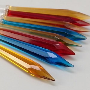 Set of 8 multicolored Glass Icicle Olive Cocktail Picks Stirrers