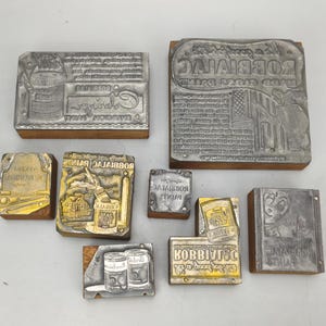 Vintage Advertising Robbialac Printing Letterpress Printer Blocks