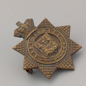 Military Cap Badge East Surrey Regiment Cap Badge 1891/1893