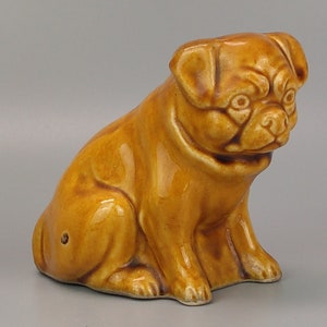 Honey glaze Vintage Pug Dog Figurine