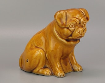 Figura de perro carlino vintage con glaseado de miel
