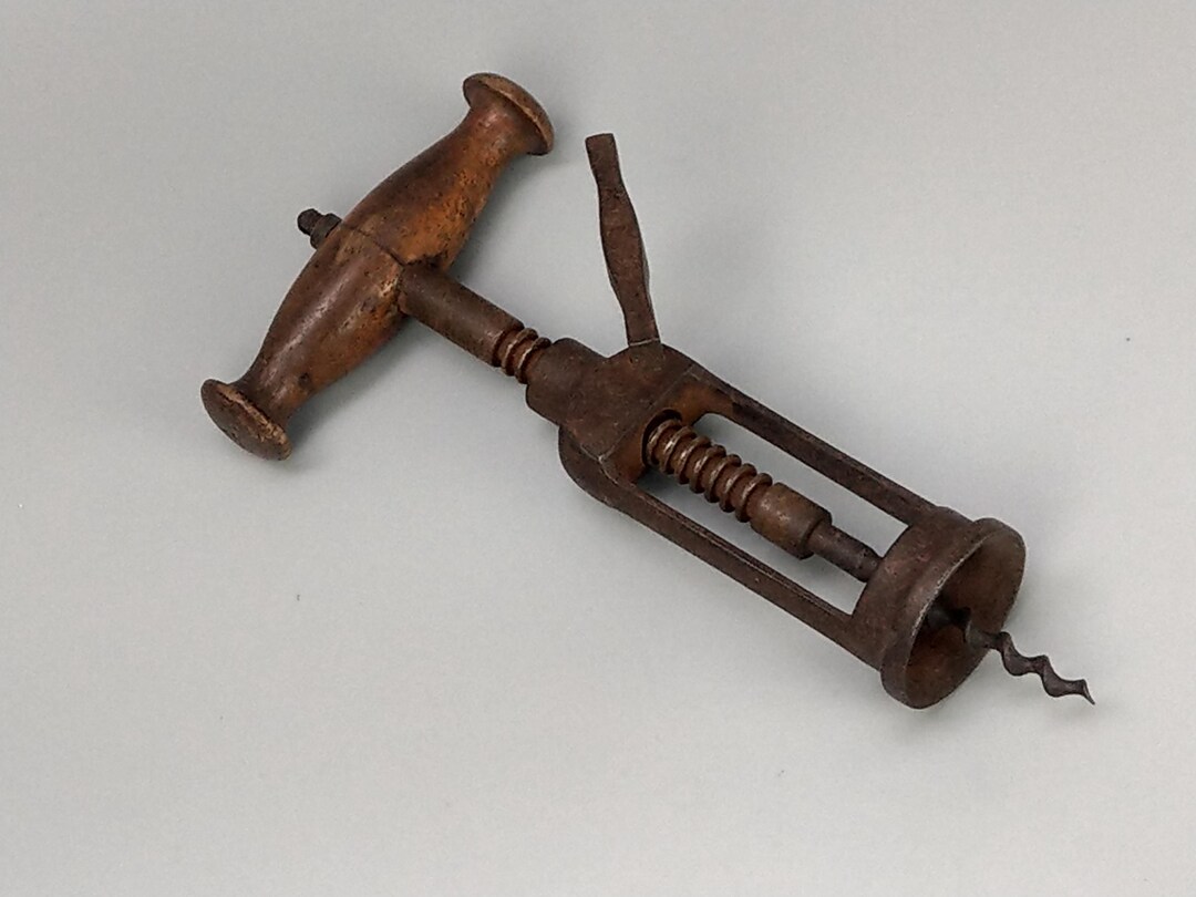 London Rack Iron Frame Corkscrew With Turned Wood Handle - Etsy