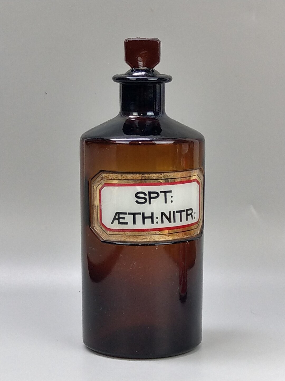 Label Spt Antique Chemist Brown Glass Bottle With Recessed Label SPT AETH NITR - Etsy