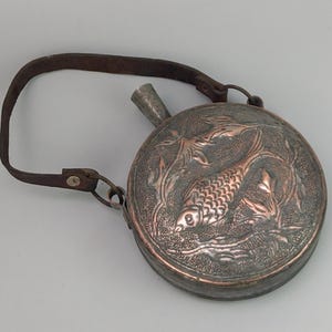 Antique Middle Eastern Tinned Copper with Fish motif