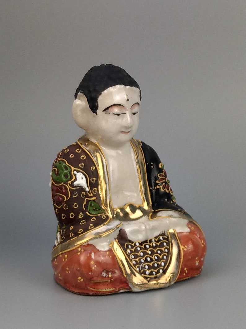 Japanese Satsuma Honkoku Sitting Deities Figure Etsy