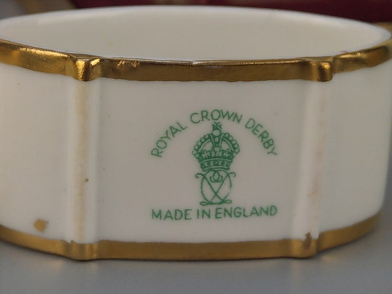 Porcelain Napkins ring set of 2 Posies Royal Crow… - image 6
