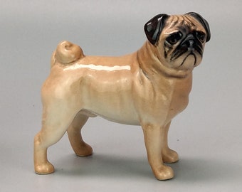 Vintage Mops Hund Figurine Beswick Cutmi Cupie glänzend