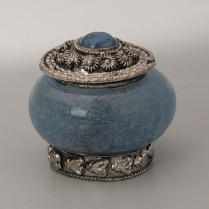 Klein vintage oosters doosje met Andara Bubbles-glas