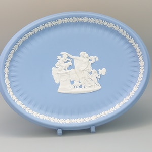 Blue Owal tray Jasperware Wedgwood Sacrifice group motif