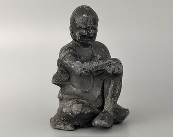 黒色の陶器製　僧侶の座像　置物 il_340x270.5848562611_e094.jpg