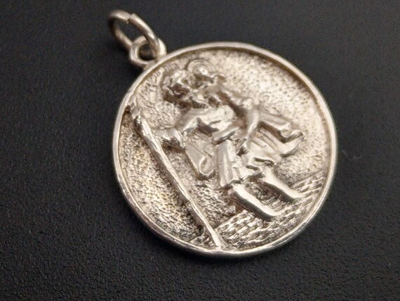 Buy Round Sterling Silver St Christopher Pendant, Saint of Drivers Online  in India 