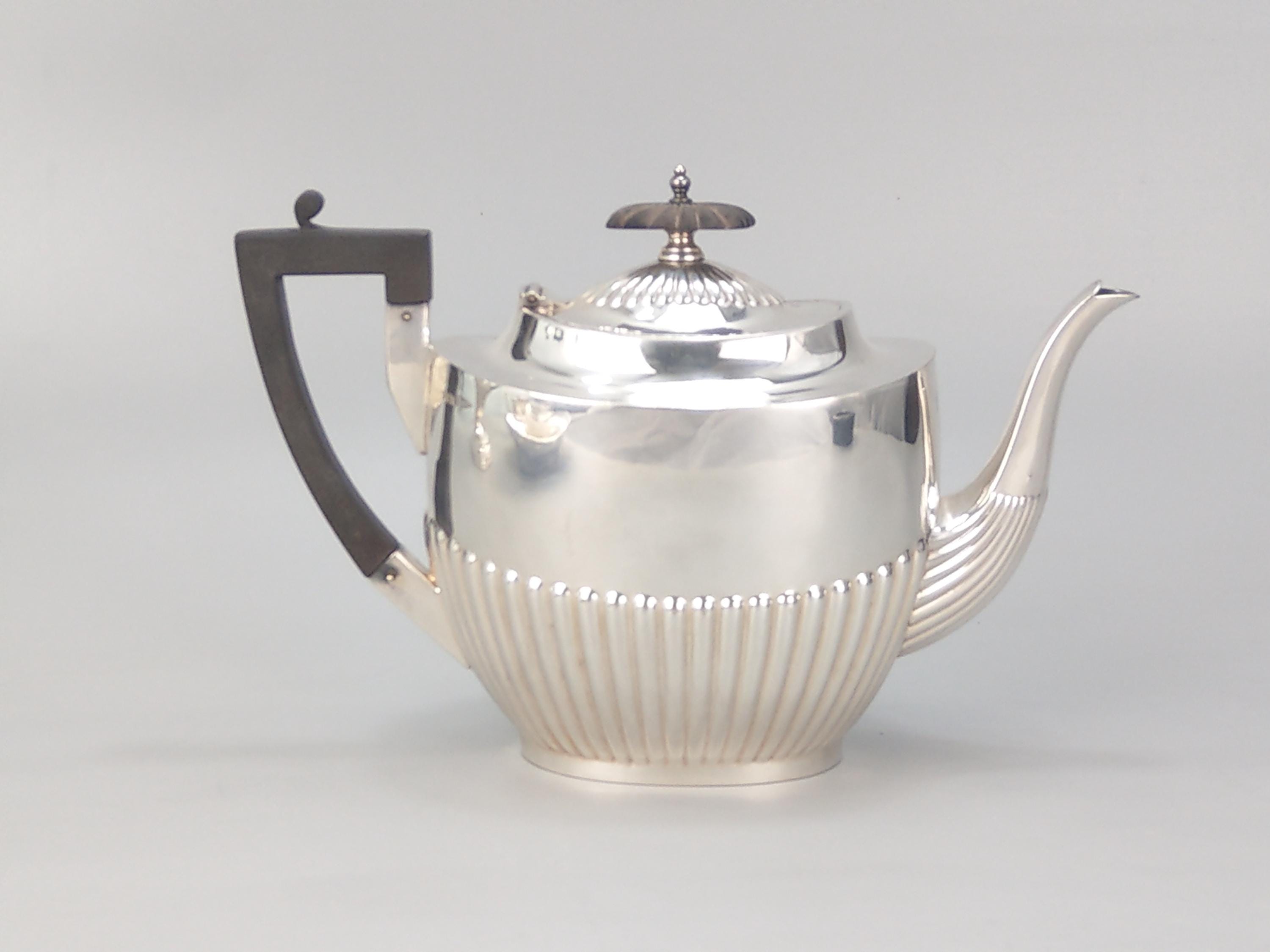 Art Deco Silver Plate Tea Coffee Set Queen Anne Style Walker Hall