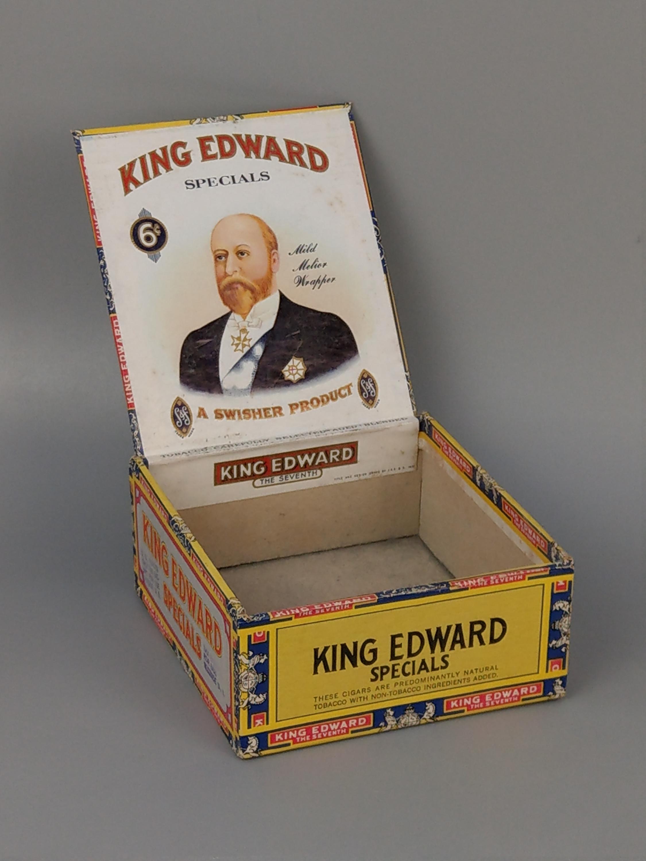 Vintage Wooden Cigar Box King Edward Specials Swisher Jacksonville Florida