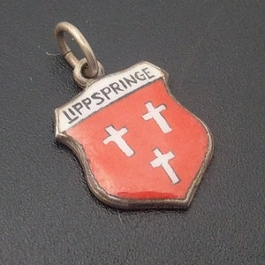 Lippspringe Coat of Arms German 835 Silver Enamel Charm