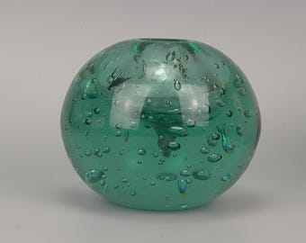 Victorian Green Dump Glass inkwell Paperweight