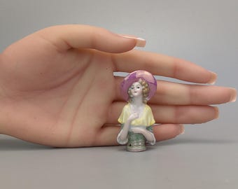 アンティーク ビスク 磁器 ハーフドール ピンクッション ドール - Etsy