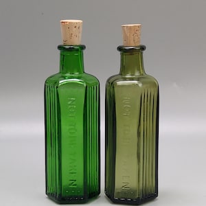Antique Green pharmacy bottle Not To be Taken set of 2