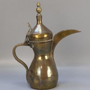 Antique Arabic Brass Coffee Pot Dallah