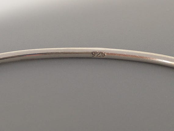 Vintage Sterling Silver Stackable bracelet oval p… - image 6