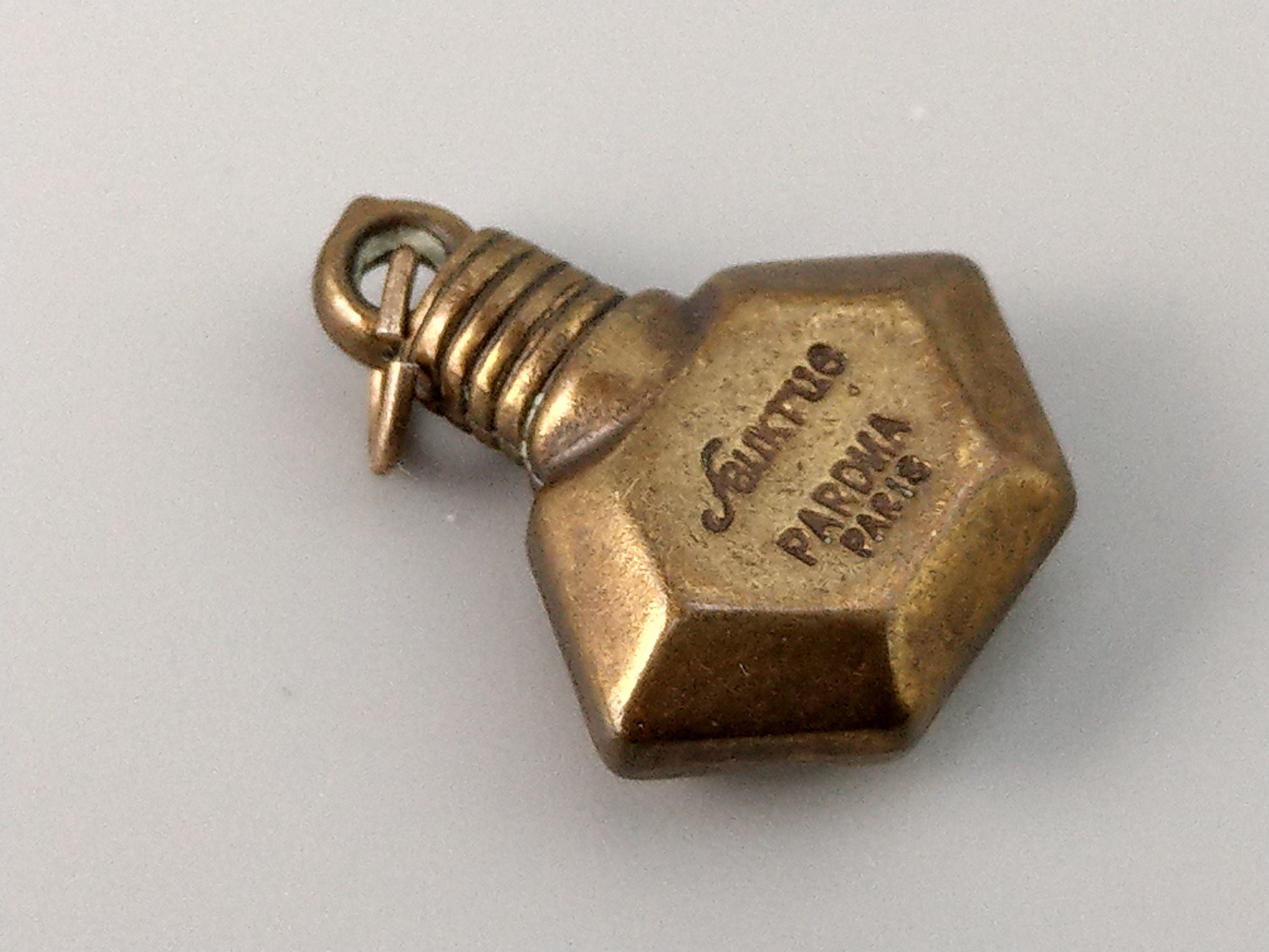 French Brass Charm bottle  Pardma Paris