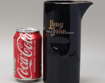 「Long John Scotch Whisky」ヴィンテージ・ウォータージャグ Vintage Whisky Water Jug Long John Whisky Tall Black Pinch Handle