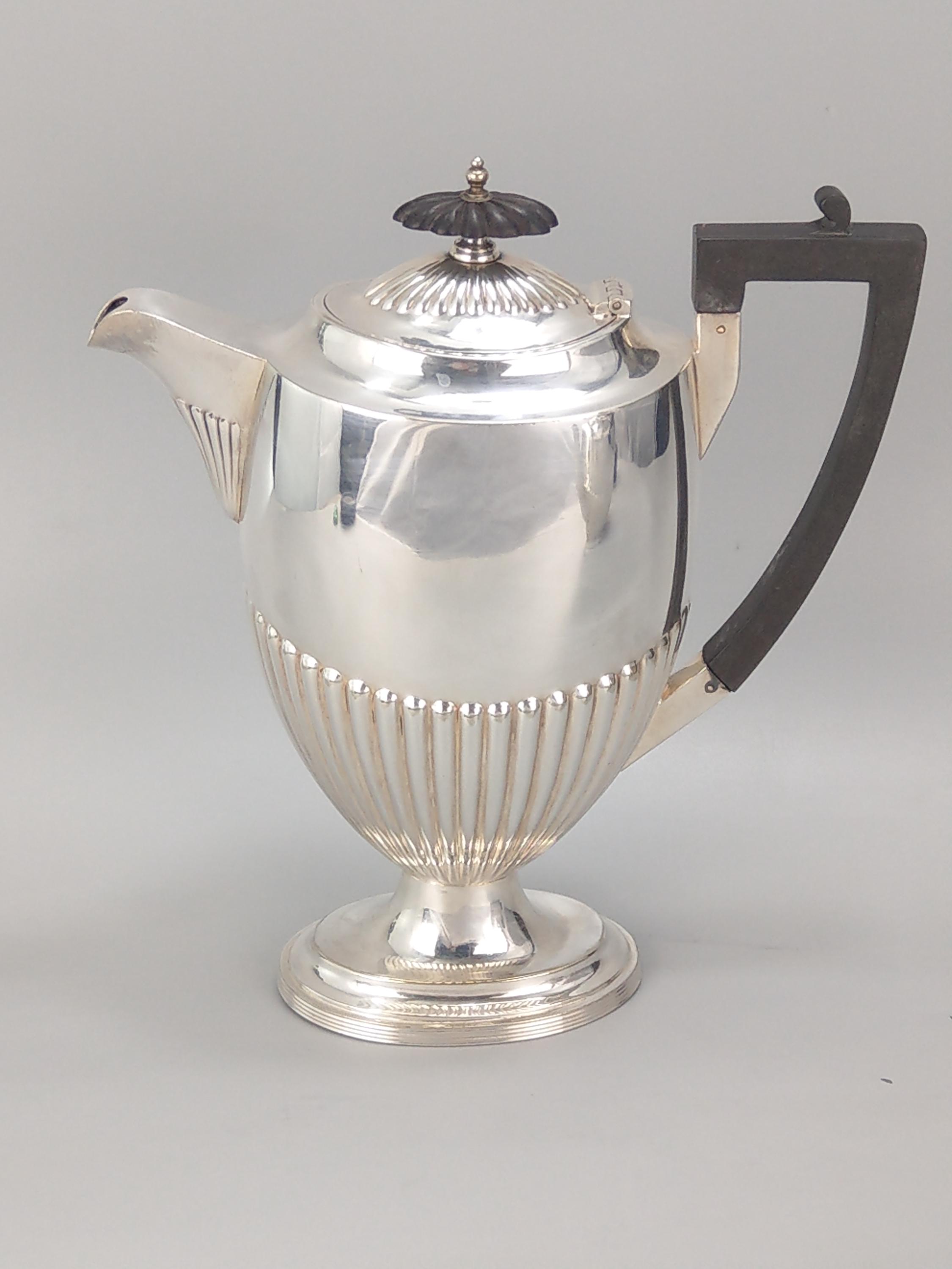 Art Deco Silver Plate Tea Coffee Set Queen Anne Style Walker Hall