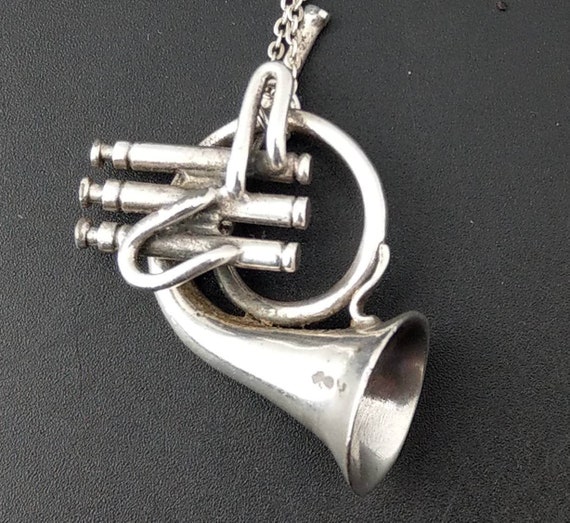 Sterling Silver Trumpet Large Pendant by Douglas Pell
