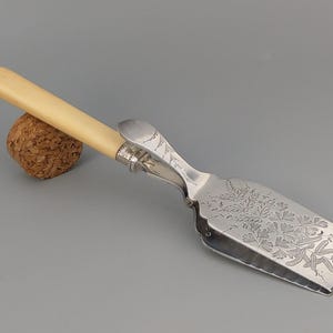 Antique Asparagus server with etched floral motif Atkin Brothers
