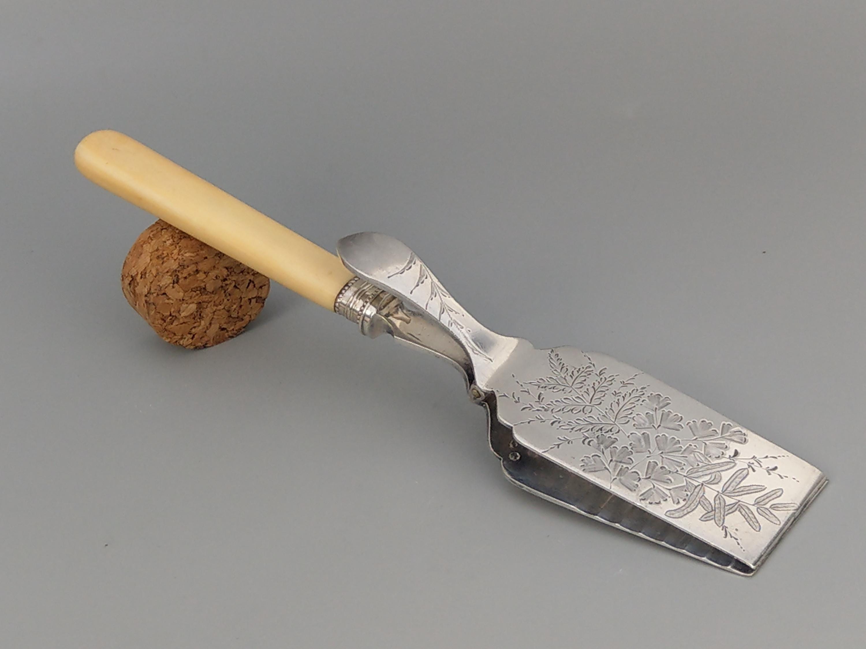 【ELKINGTON & CO】 アスパラガストング 透かし 29 cm 大型 ELKINGTON & CO】 アスパラガストング【シルバープレート