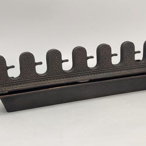 Antique Billiard cast iron wall cue rack and ball tray Funts 12296