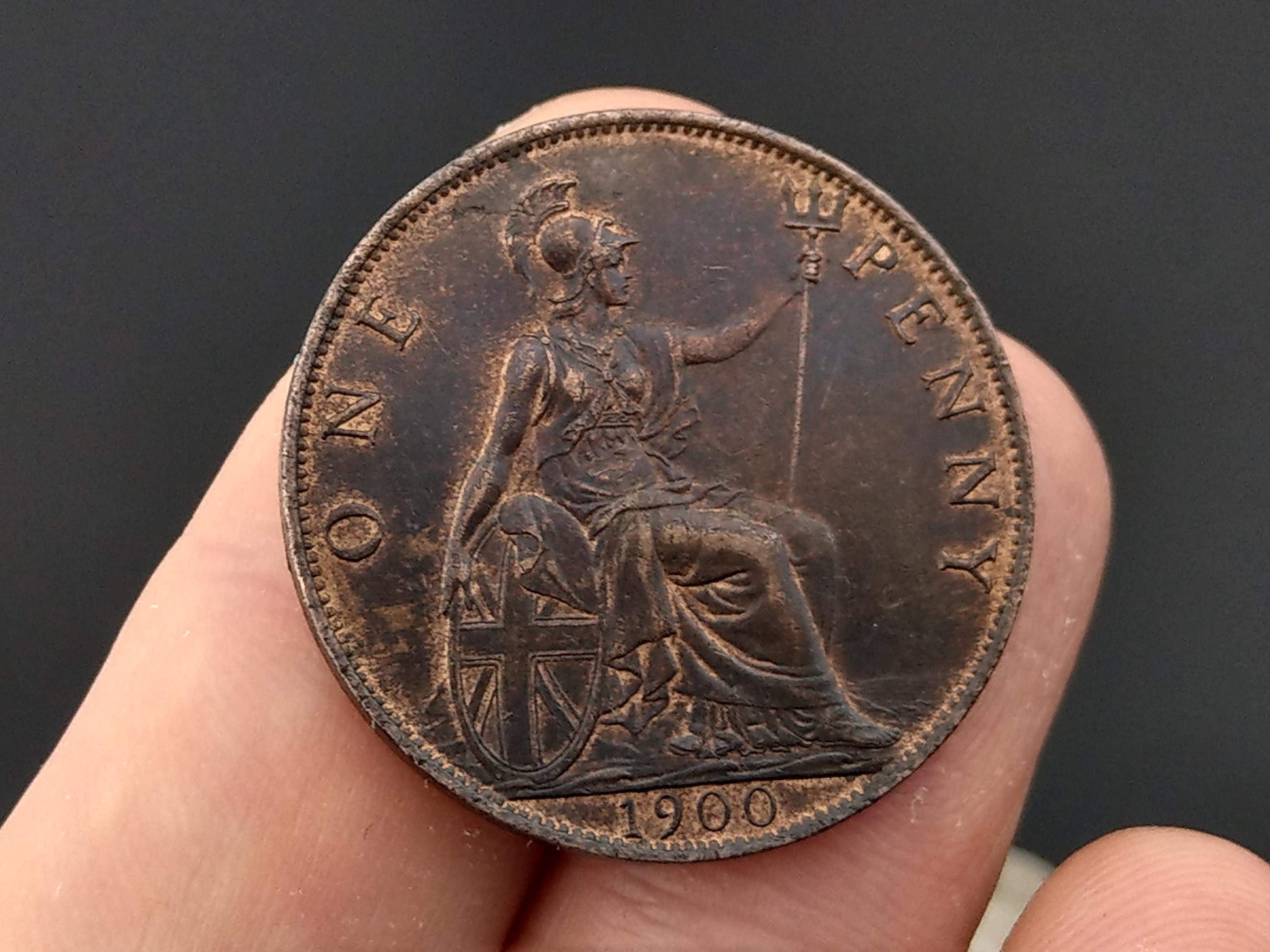 1900年 ブロンズ ビクトリア オールドヘッド ペニー エクストラ